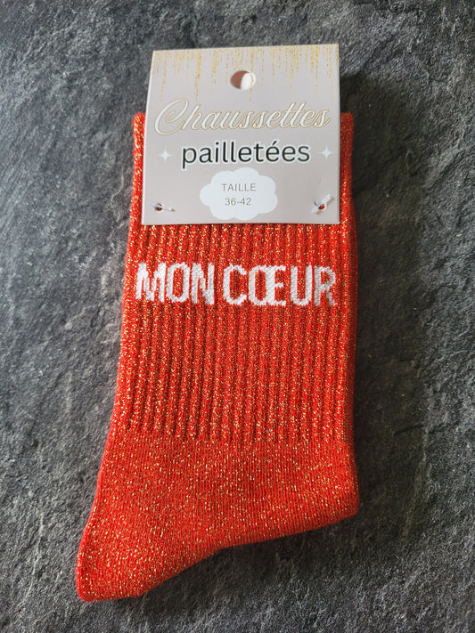 Chaussette Mon cœur