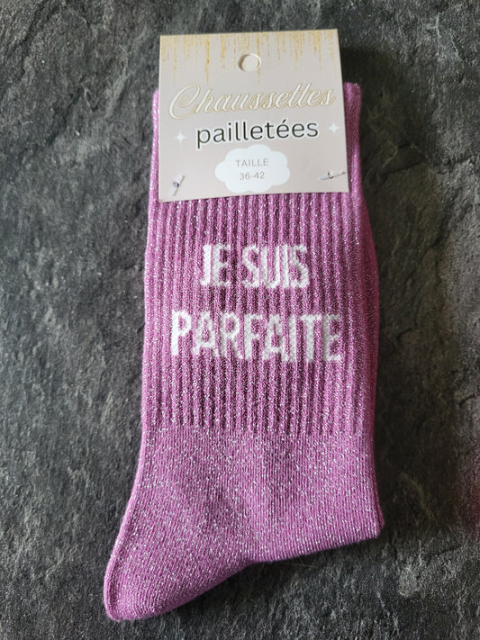 Chaussette Je suis parfaite